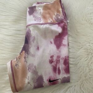Nike Dri Fit Purple Tie-Dye Leggings Sz XS